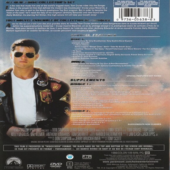 Top Gun - 1986 DVD Video - Picture 2 of 2